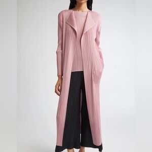 Boohoo Pleated Open-Front Duster Cardigan